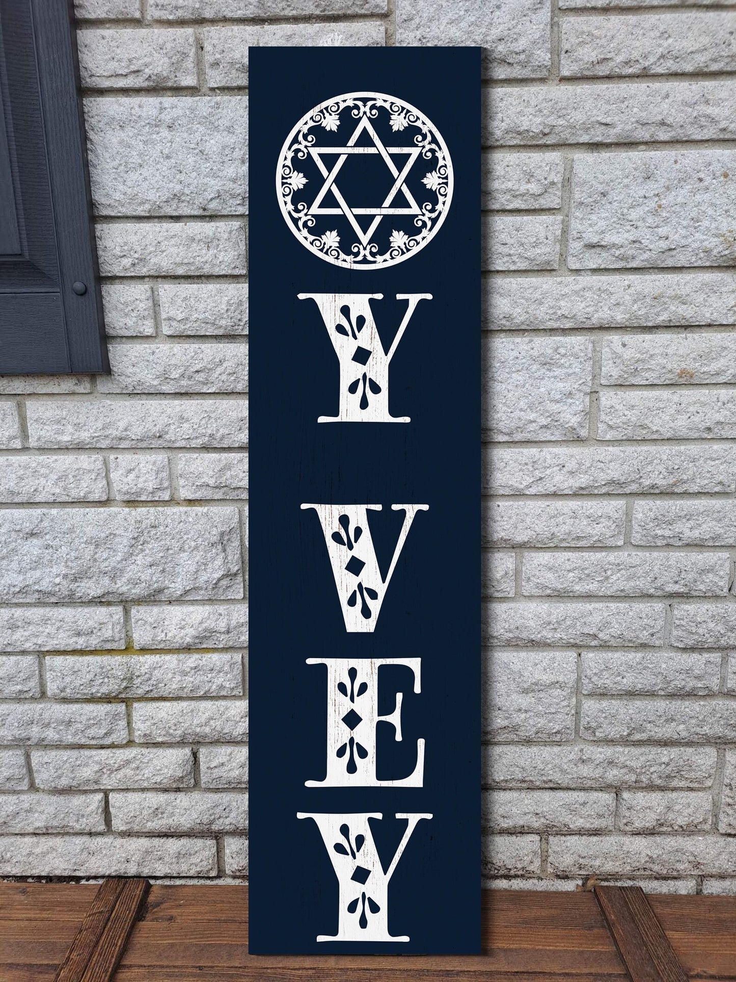 36in "Oy Vey" Porch Sign - Front Door Decor, Entryway Board Wall Decor for a Humorous Home Touch Fun Door Sign