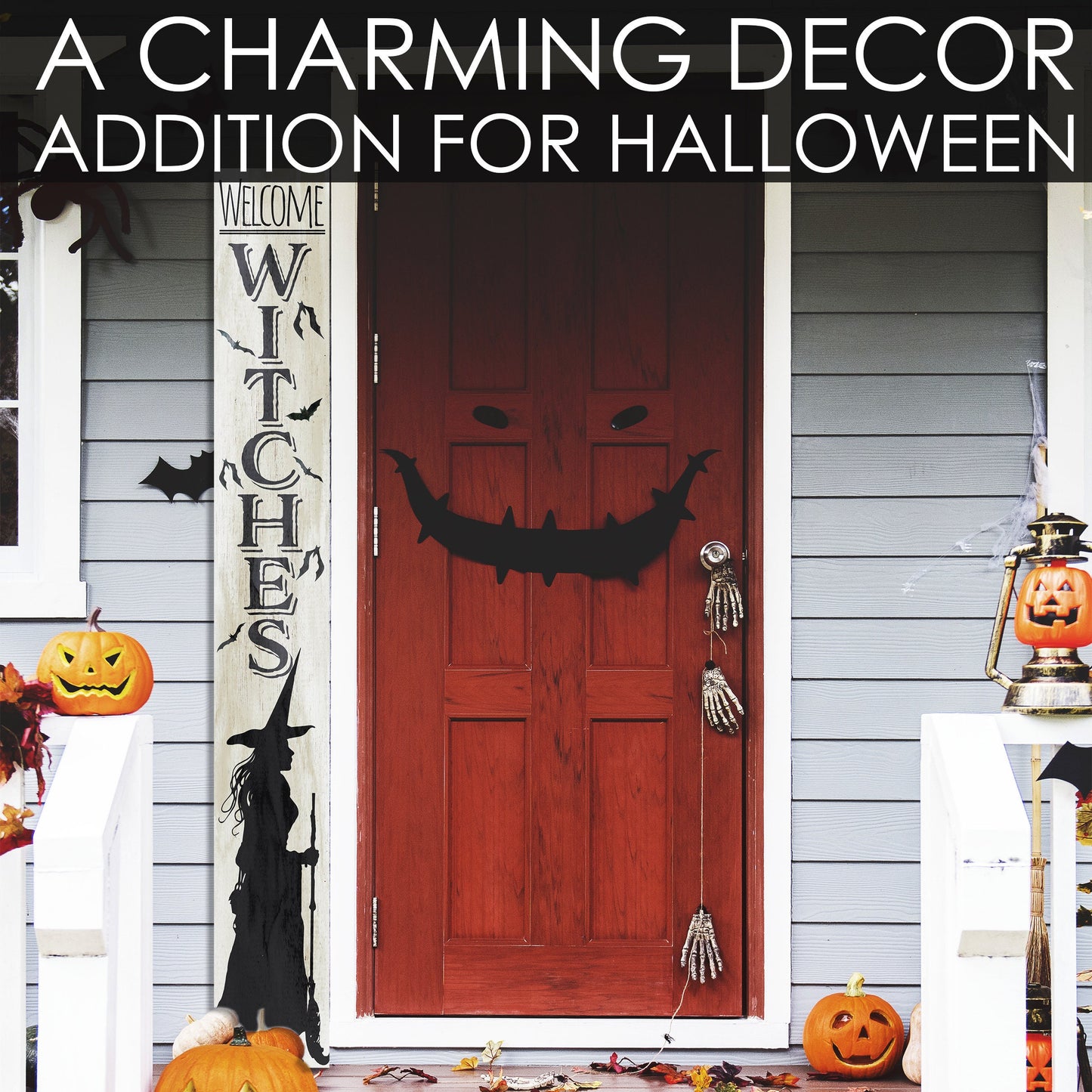 72-Inch "Welcome Witches" Wooden Halloween Sign - Spellbinding Front Door Decor for Porch, Entryway, and Spooky Season Festivities