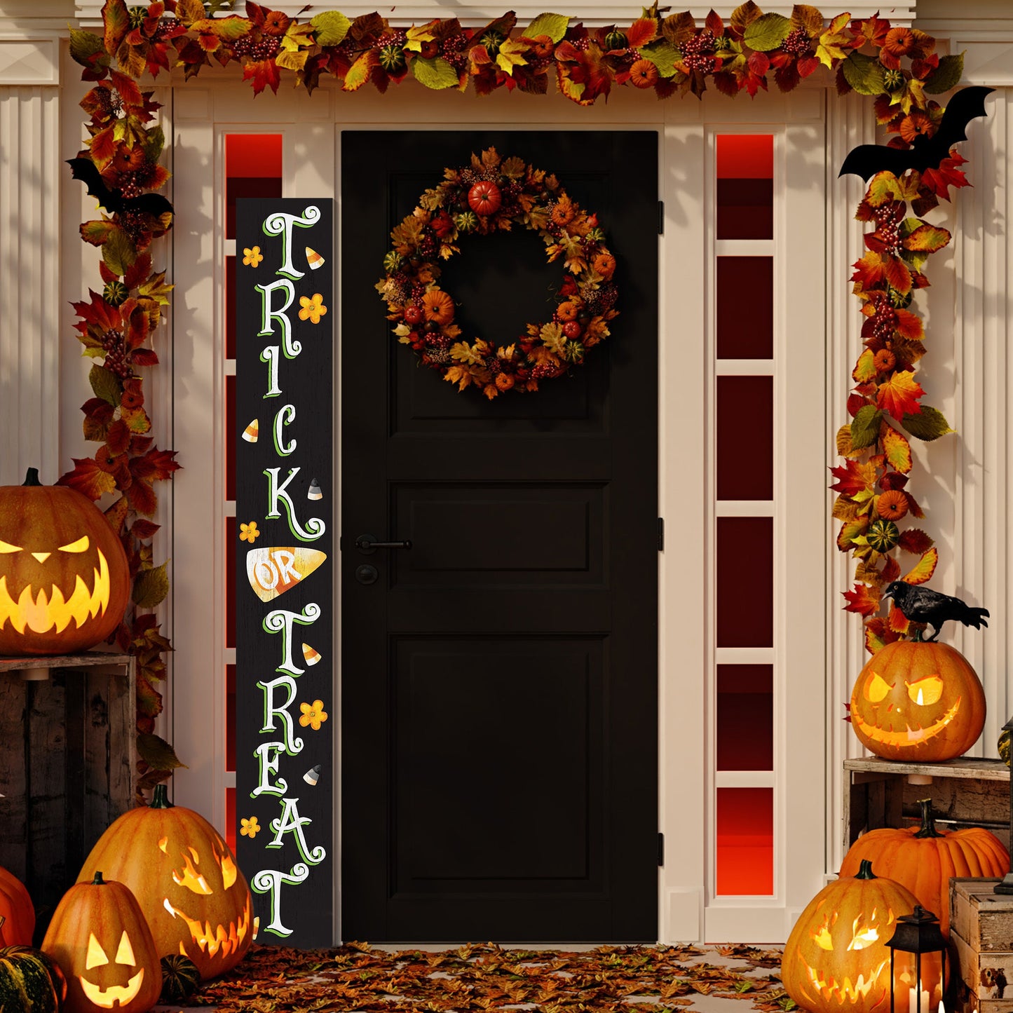 72in Halloween Porch Sign - Spooky Trick or Treat Front Door Decor