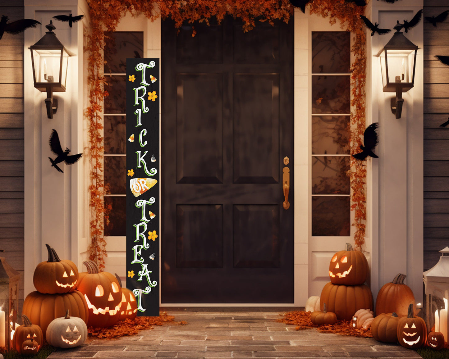 72in Halloween Porch Sign - Spooky Trick or Treat Front Door Decor