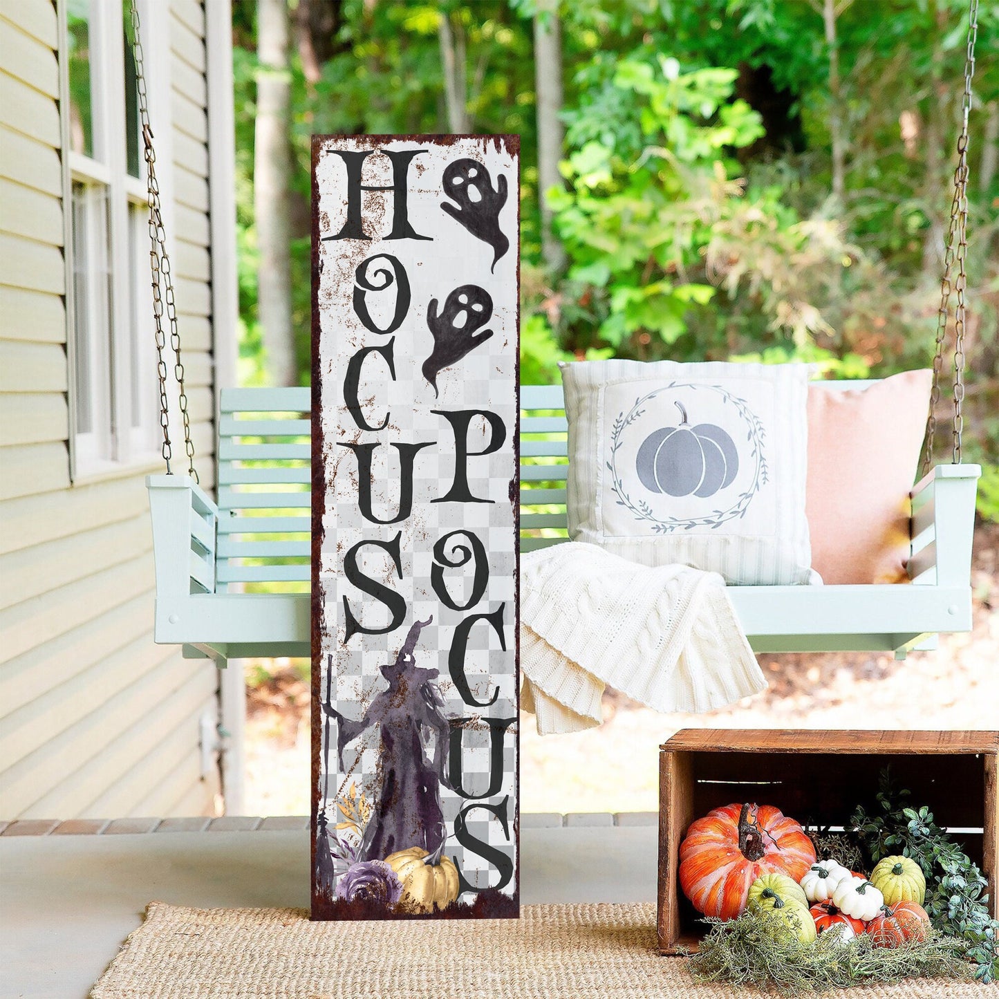 36in Hocus Pocus Halloween Porch Sign - Spooky Front Door & Entryway Decor for a Hauntingly Festive Home
