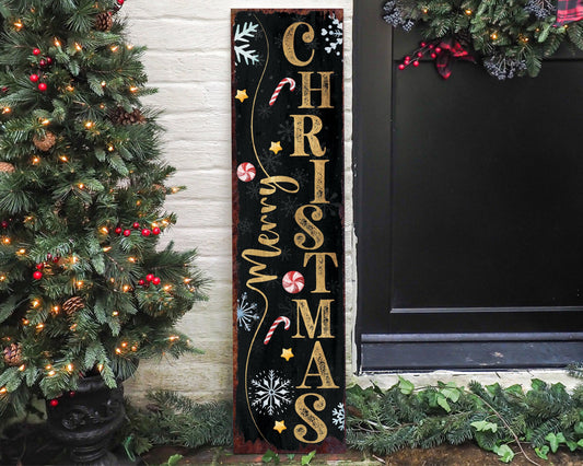 Farmhouse Merry Christmas Porch Sign | Rustic Outdoor Welcome Entryway Decor
