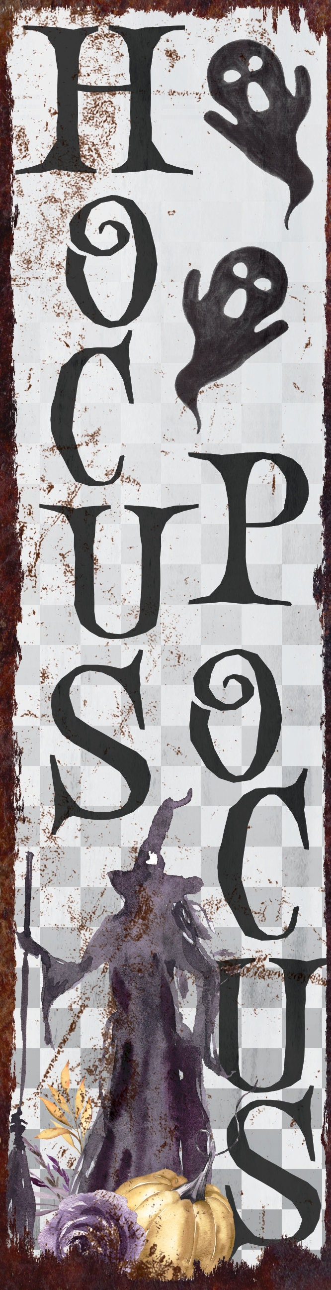 36in Hocus Pocus Halloween Porch Sign - Spooky Front Door & Entryway Decor for a Hauntingly Festive Home