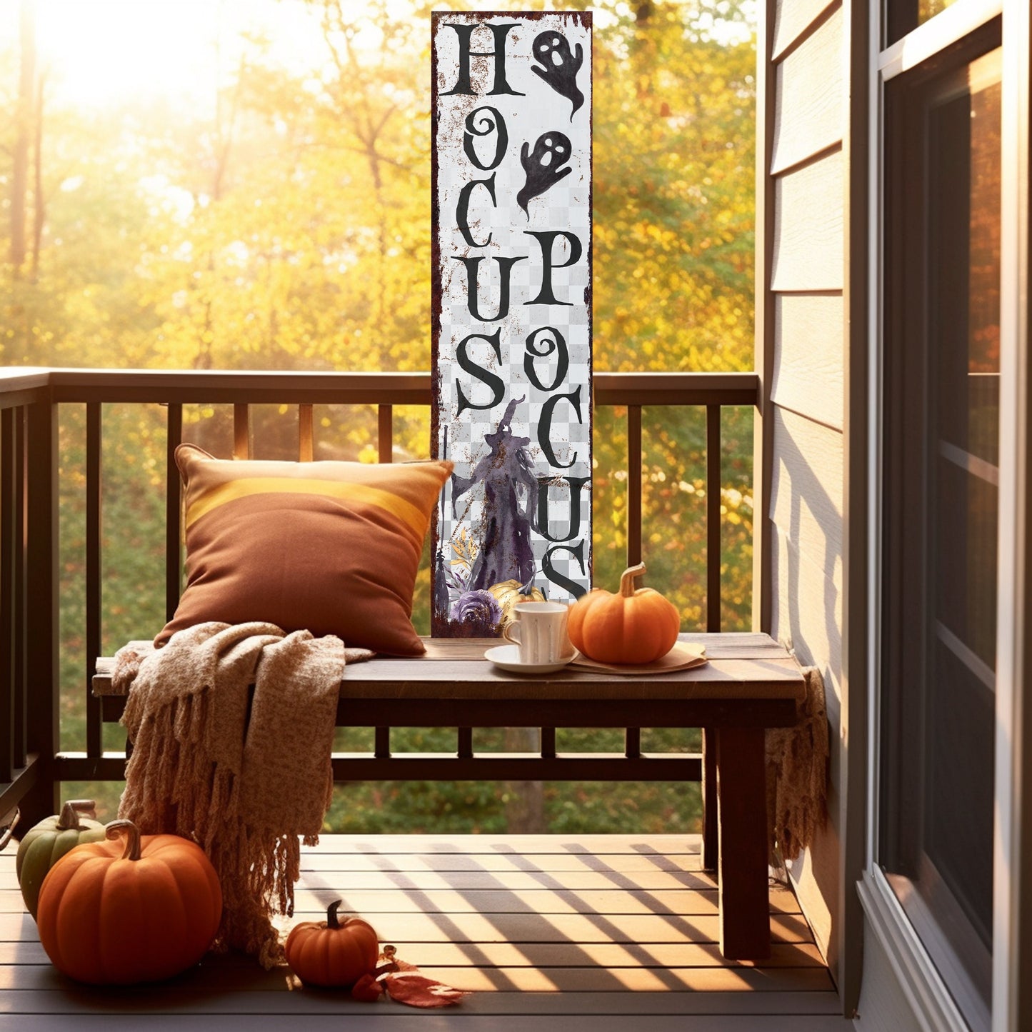 36in Hocus Pocus Halloween Porch Sign - Spooky Front Door & Entryway Decor for a Hauntingly Festive Home