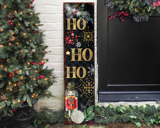 Ho Ho Ho Christmas Vertical Porch Sign | Farmhouse Outdoor Decor & Gift
