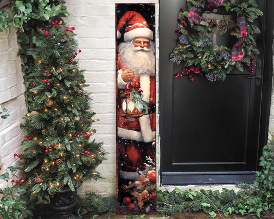 48" Vintage Santa Christmas Welcome Porch Sign Farmhouse Decor Gift