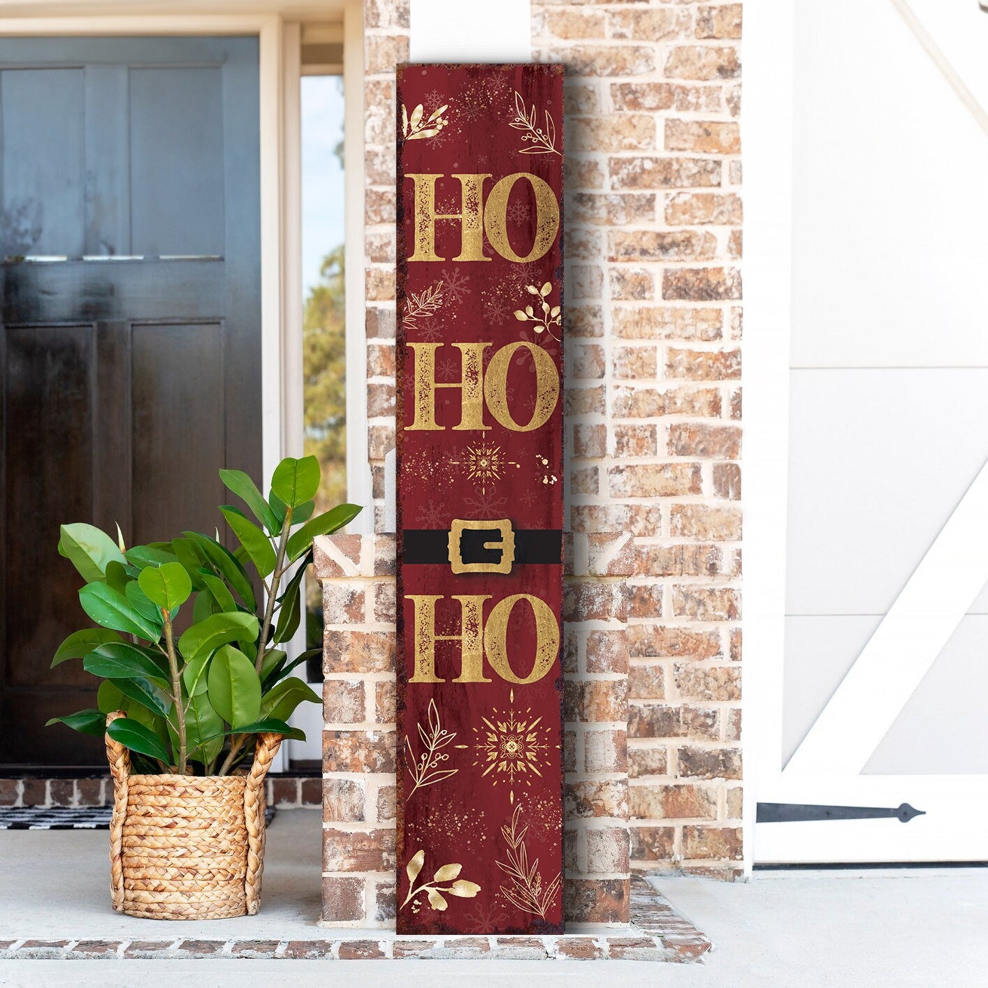 48in "Ho Ho Ho" Christmas Porch Sign - Front Porch Christmas Decor Welcome Sign, Rustic Modern Farmhouse Entryway Board