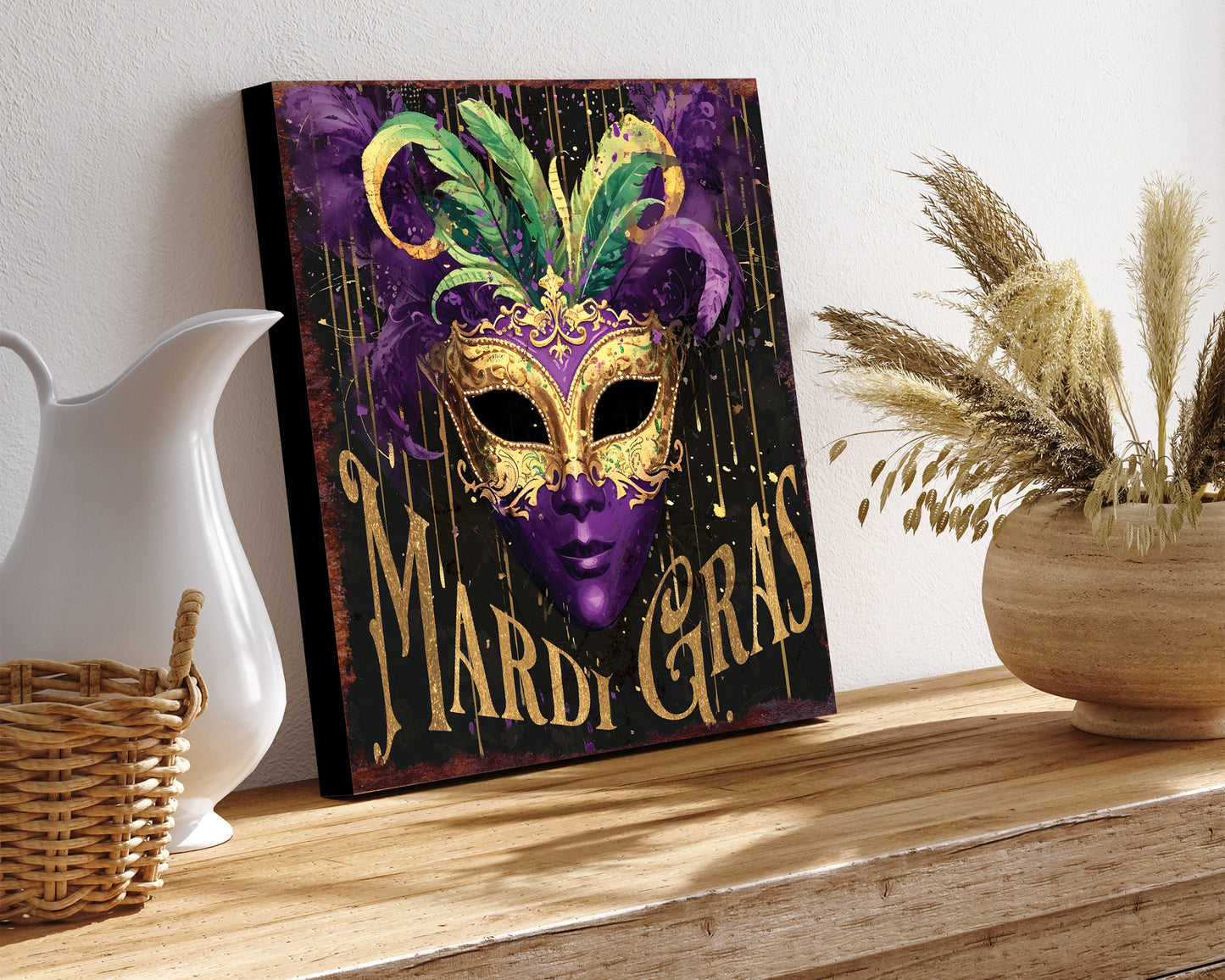 12in Square Mardi Gras Wall Decor, Mardi Gras Wall Art, Vintage Square Wall Decor, Wall Decor Home Decor