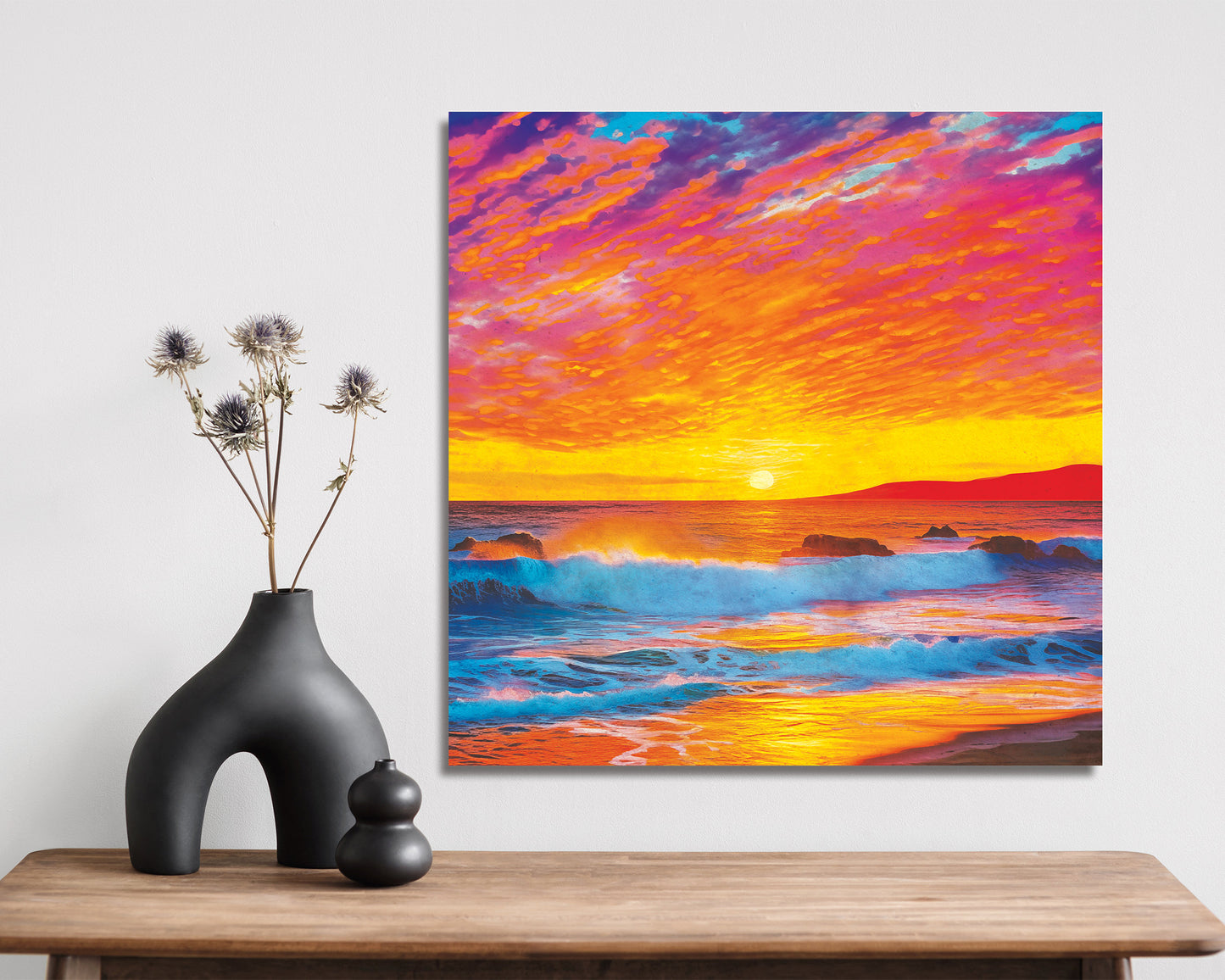 12in Sunset Paints the Sky Canvas Wall Art, Wall Canvas Printing, Canvas Wall Art, Living Room Decor