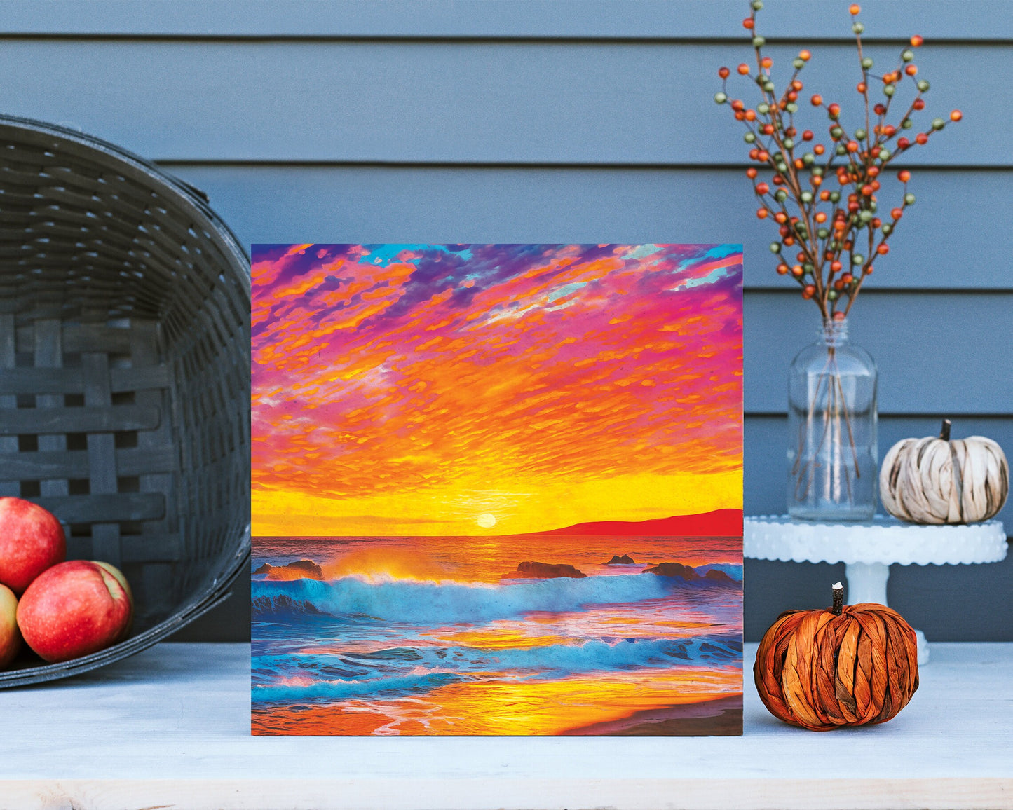 12in Sunset Paints the Sky Canvas Wall Art, Wall Canvas Printing, Canvas Wall Art, Living Room Decor