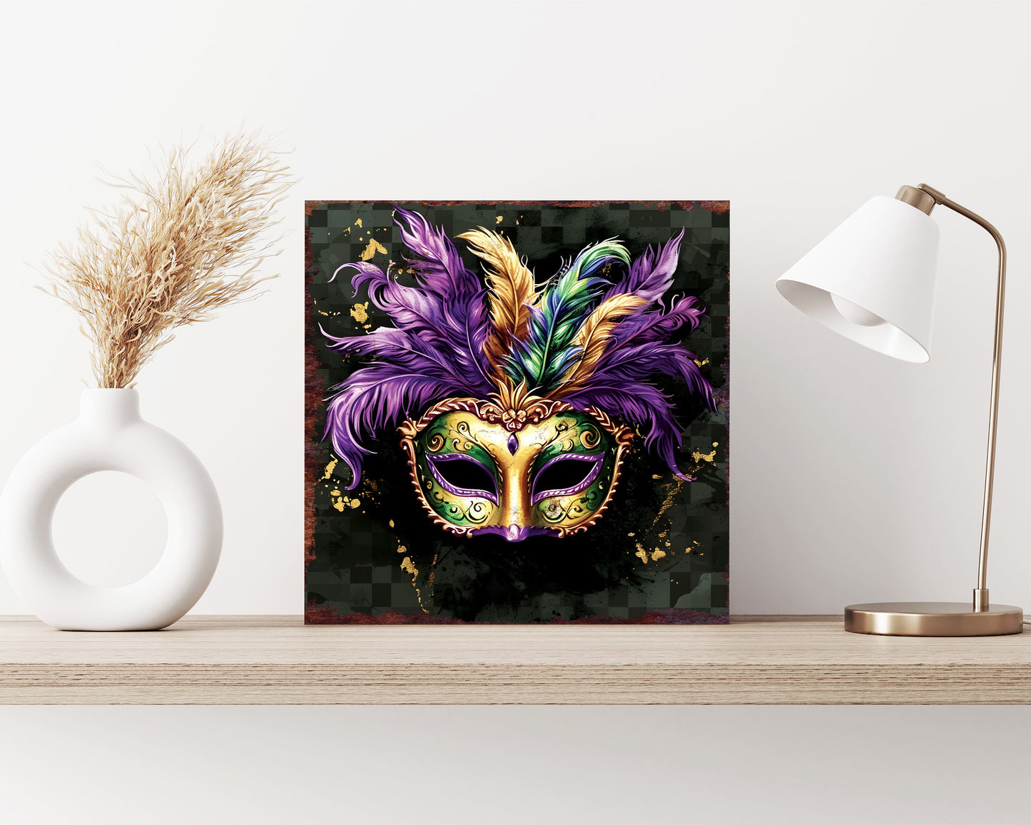 12in Square Mardi Gras Wall Decor, Mardi Gras Wall Art, Vintage Square Wall Decor, Farmhouse Wall Decor Home Decor
