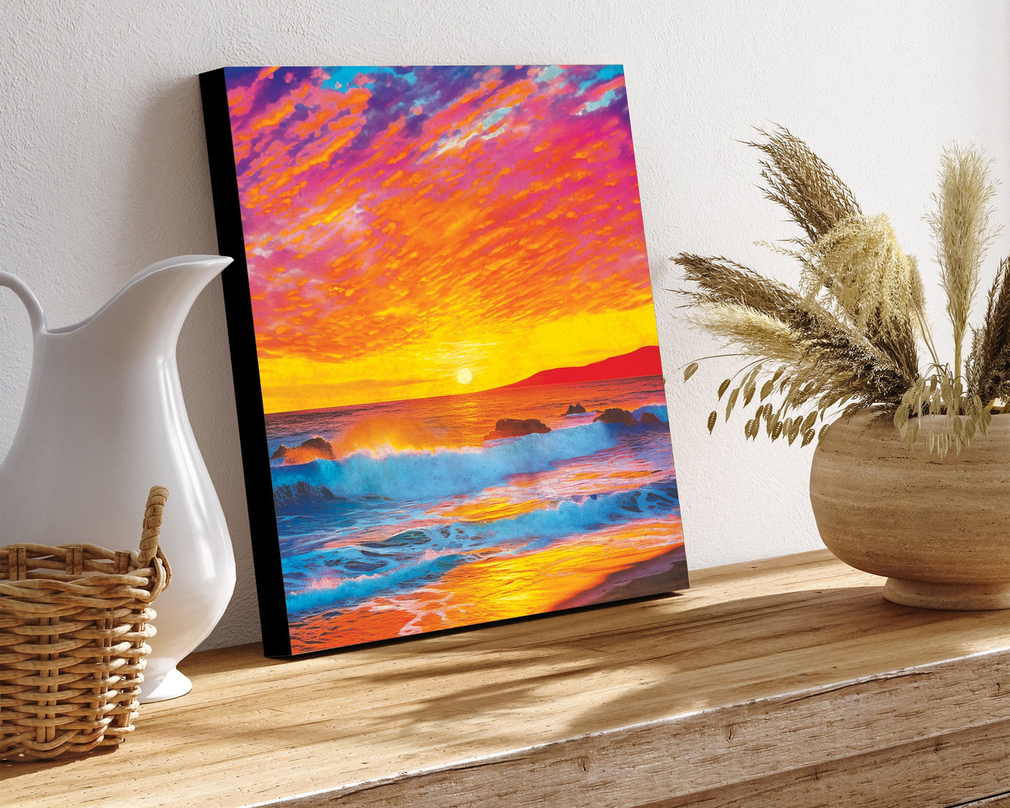 12in Sunset Paints the Sky Canvas Wall Art, Wall Canvas Printing, Canvas Wall Art, Living Room Decor