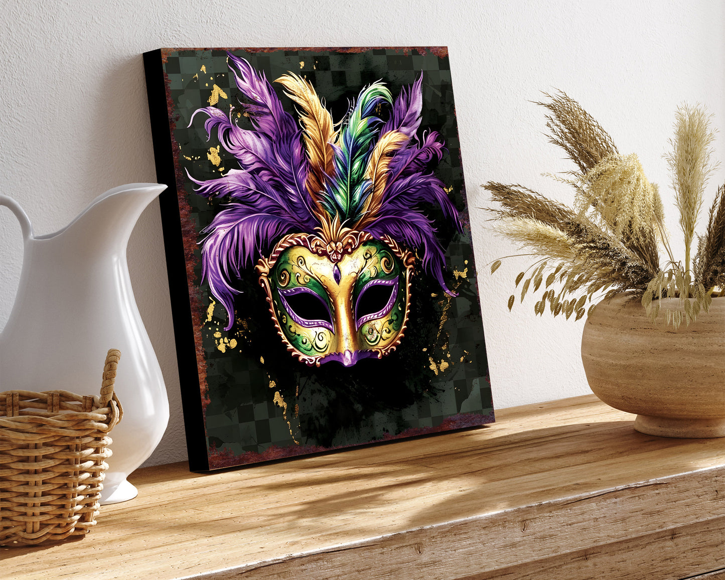 12in Square Mardi Gras Wall Decor, Mardi Gras Wall Art, Vintage Square Wall Decor, Farmhouse Wall Decor Home Decor
