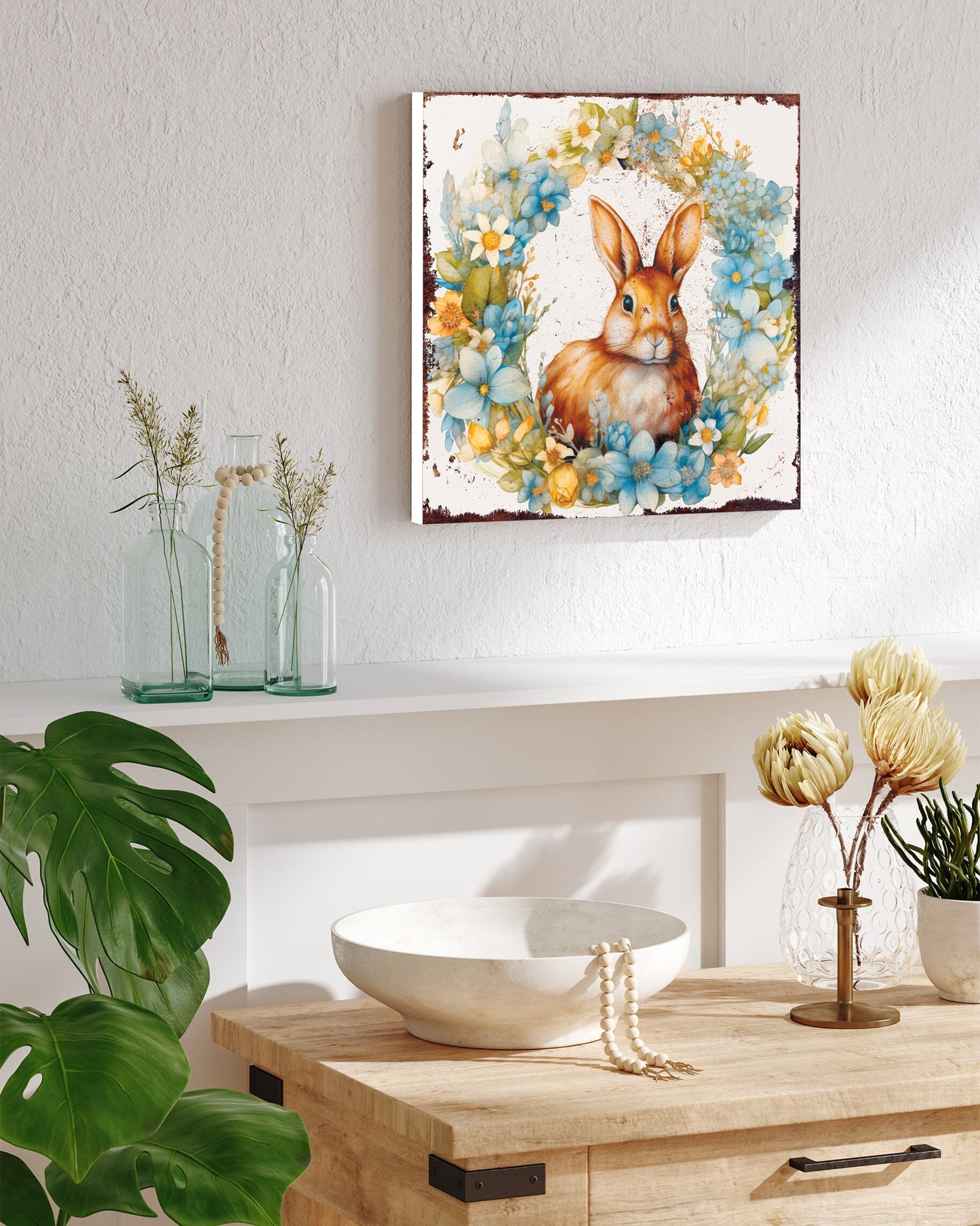 12in Easter Day Canvas Sign | UV Print | Vintage Modern Decor | Ideal for Mantel and Entryway