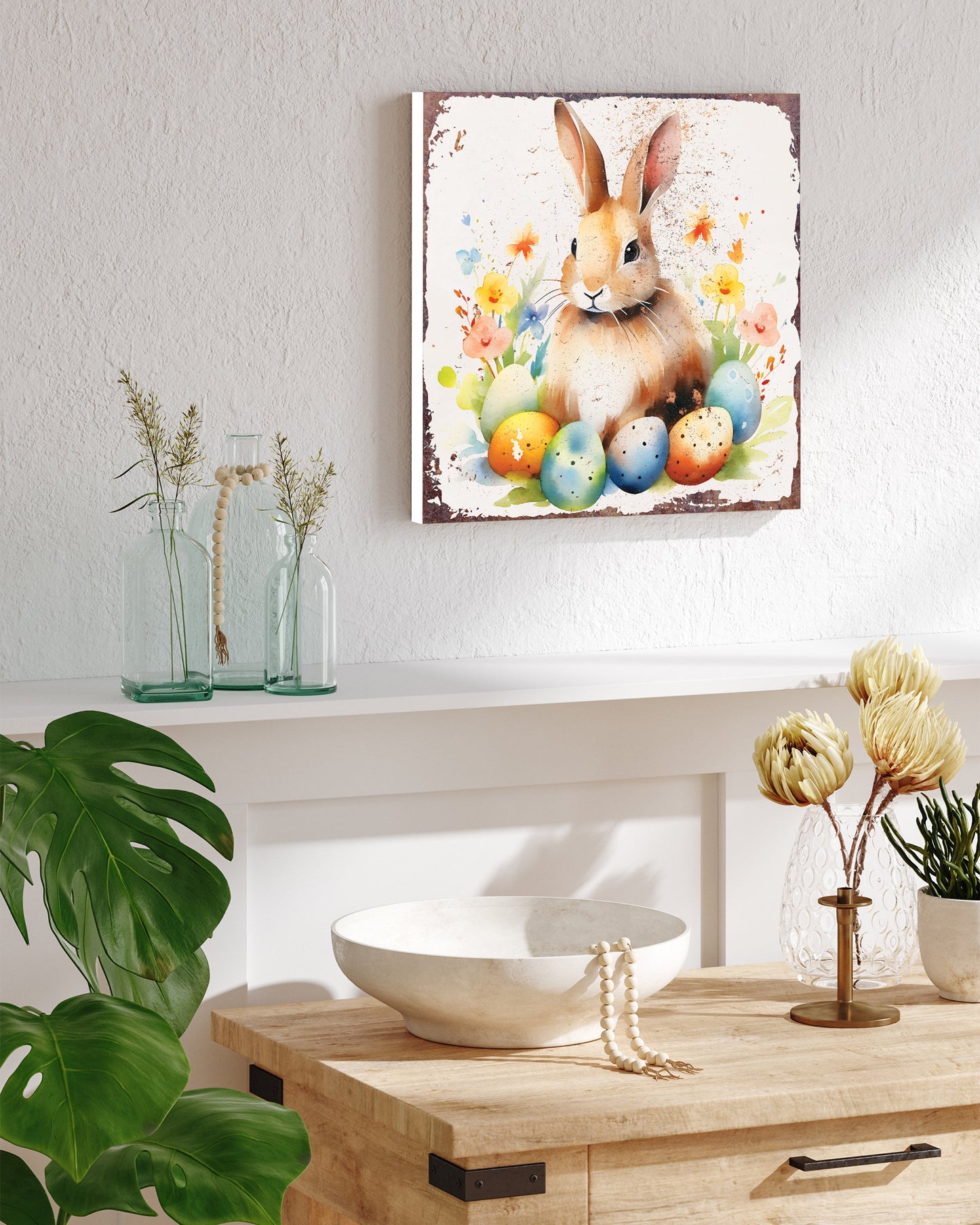 12in Easter Canvas Sign | UV Print | Modern Farmhouse Decor | Ideal for Mantel and Entryway