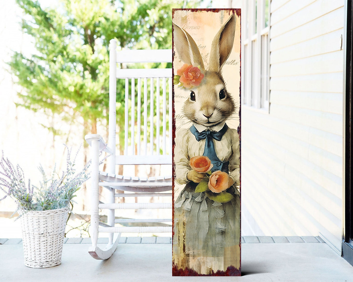 36in Rustic Farmhouse Easter Sign for Front Porch Sign| Easter Outdoor Decor for Front Door