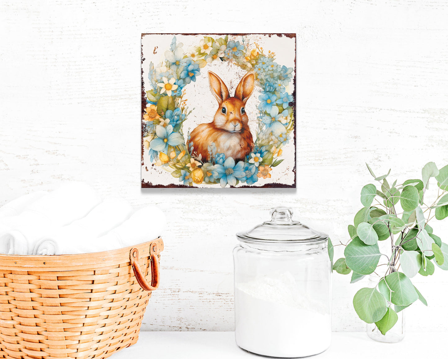 12in Easter Day Canvas Sign | UV Print | Vintage Modern Decor | Ideal for Mantel and Entryway