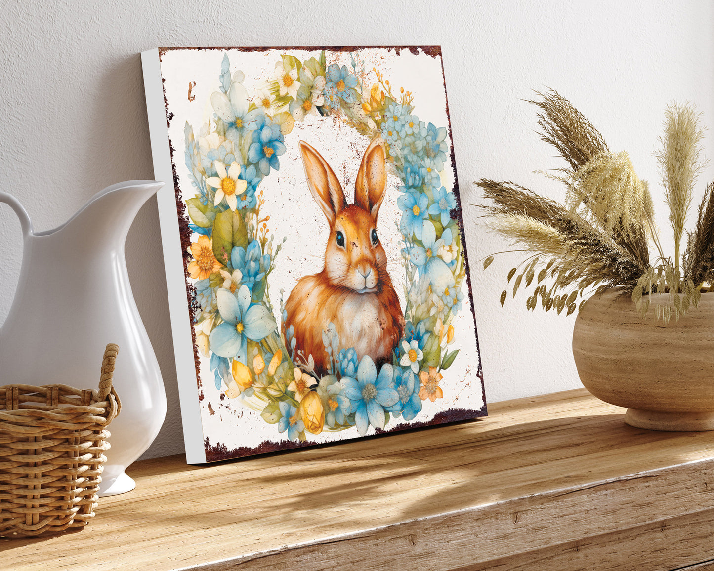 12in Easter Day Canvas Sign | UV Print | Vintage Modern Decor | Ideal for Mantel and Entryway