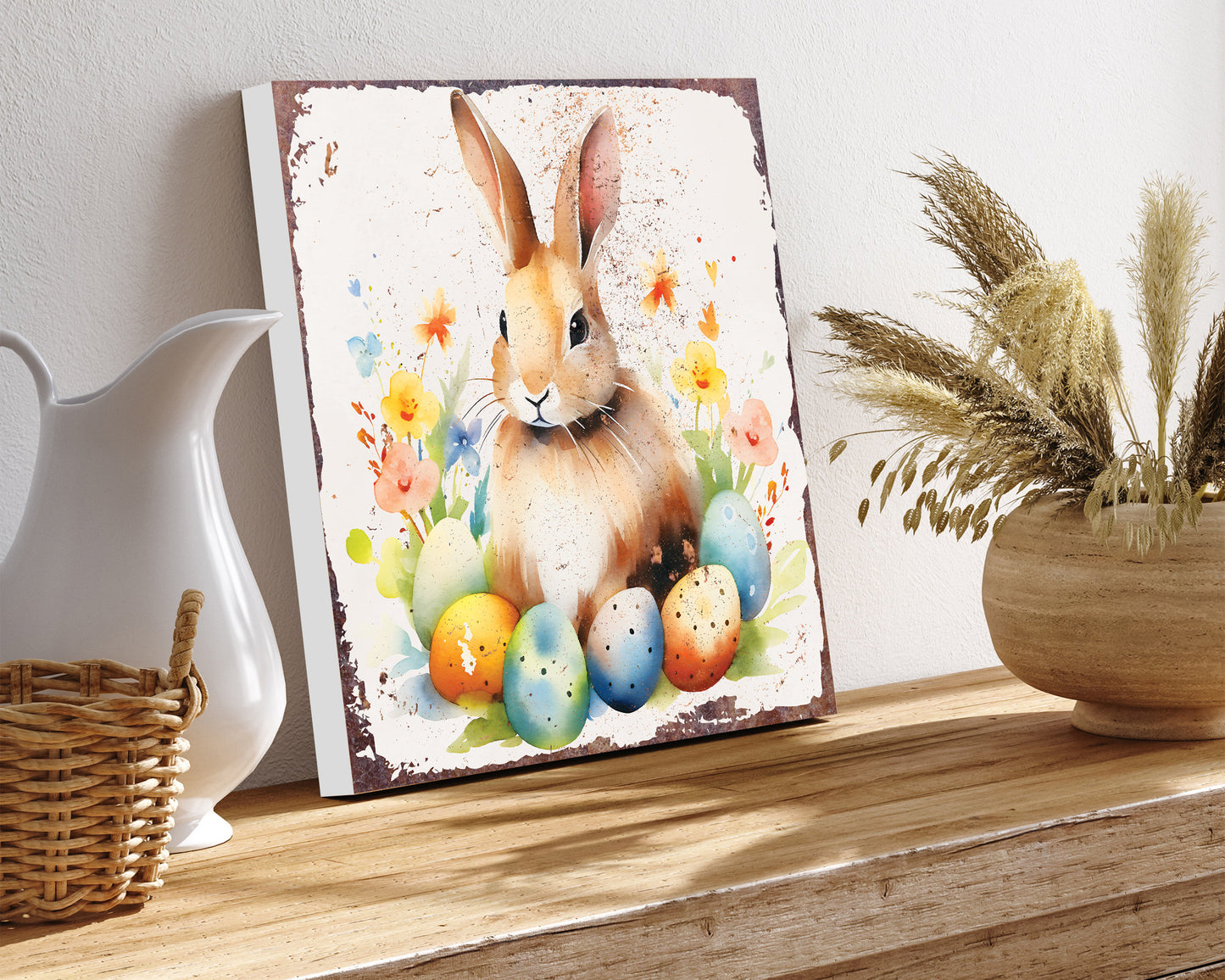 12in Easter Canvas Sign | UV Print | Modern Farmhouse Decor | Ideal for Mantel and Entryway