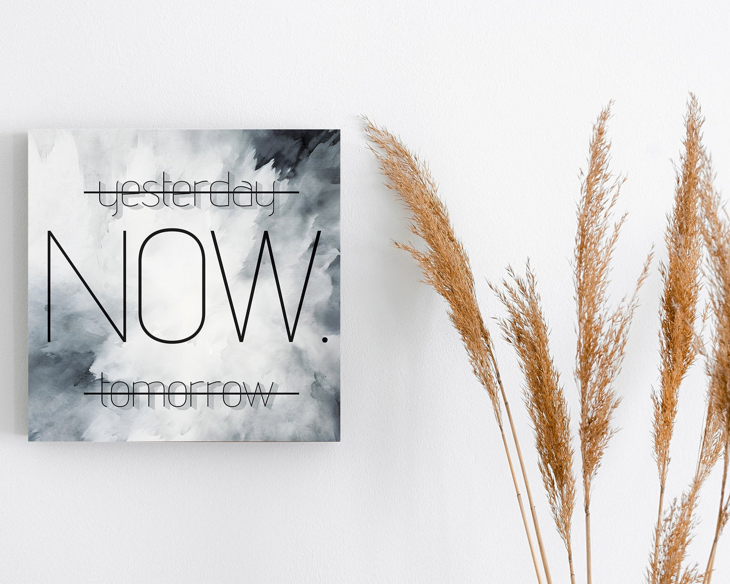 12in 'Yesterday Now Tomorrow' Modern Farmhouse Canvas Wall Art, Wall Canvas Printing, Living Room Home Decor