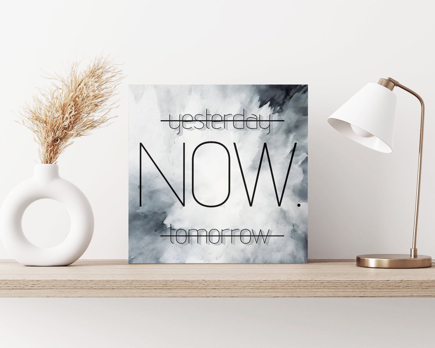 12in 'Yesterday Now Tomorrow' Modern Farmhouse Canvas Wall Art, Wall Canvas Printing, Living Room Home Decor
