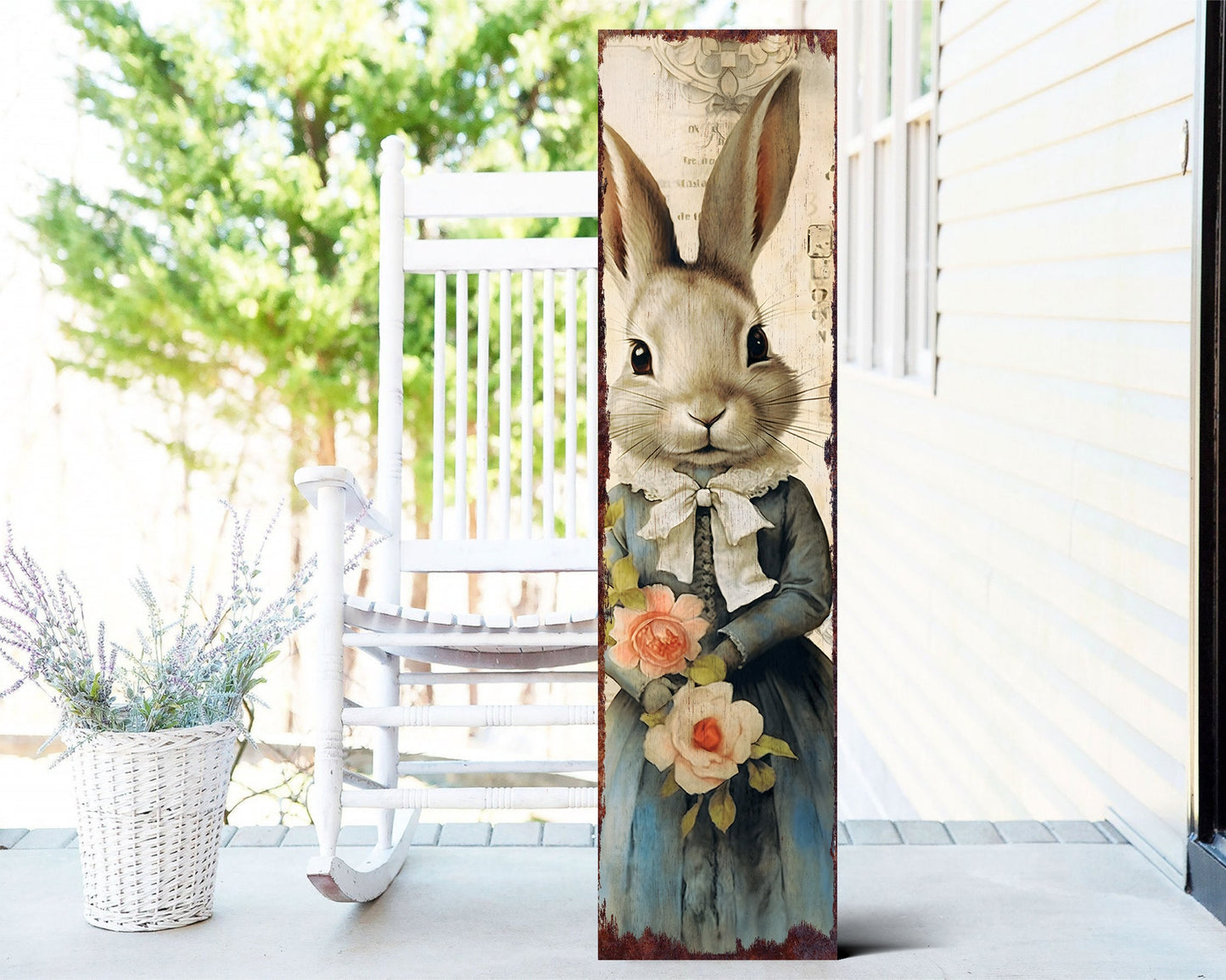 36in Modern Farmhouse Easter Sign for Front Porch Sign | Easter Outdoor Decor for Front Door