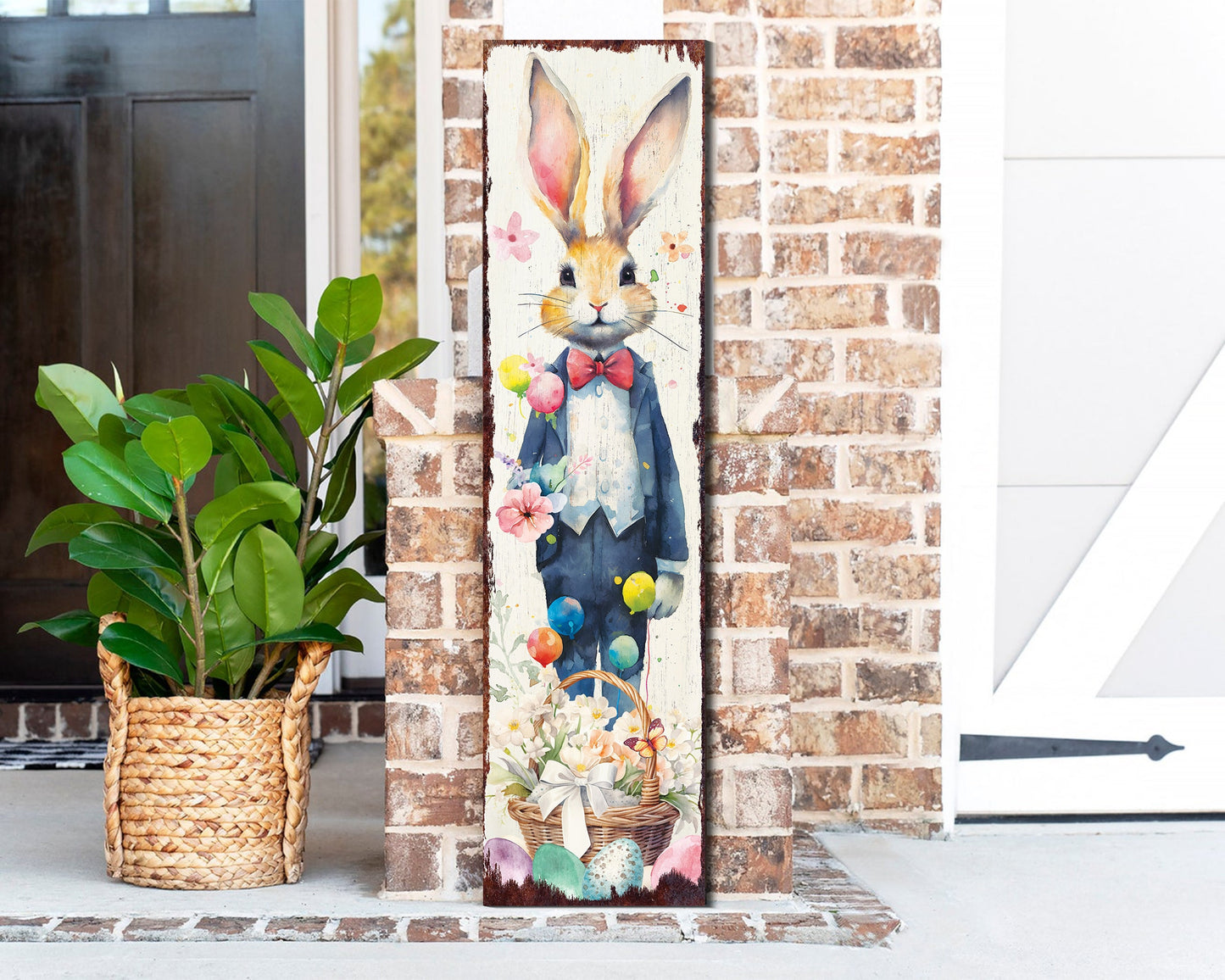 Easter Porch Sign Bunny Design Entryway Decor | UV Print | Front Porch Plaque | Seasonal Home Decor | 3 Sizes
