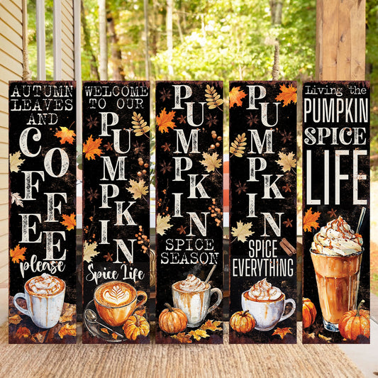 36in Fall Pumpkin Spiced Porch Sign | Fall Coffee Bar Decor | Pumpkin Spice Season | Fall Porch Decor | Entryway Fall Decor for Front Door