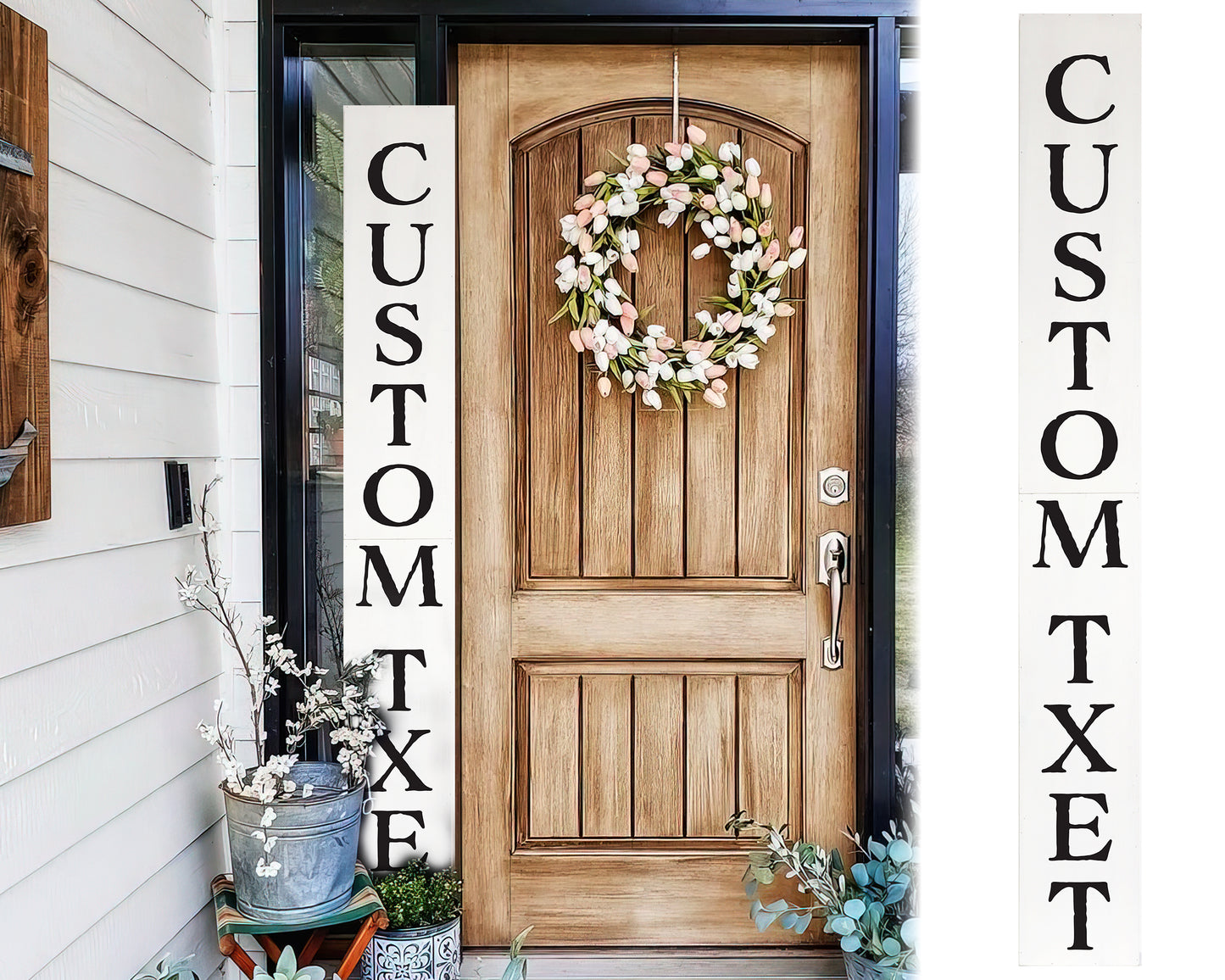 72in Personalized Text Porch Sign - Black Farmhouse Welcome Sign for Front Door, Ideal Housewarming Gift, and Porch Decor