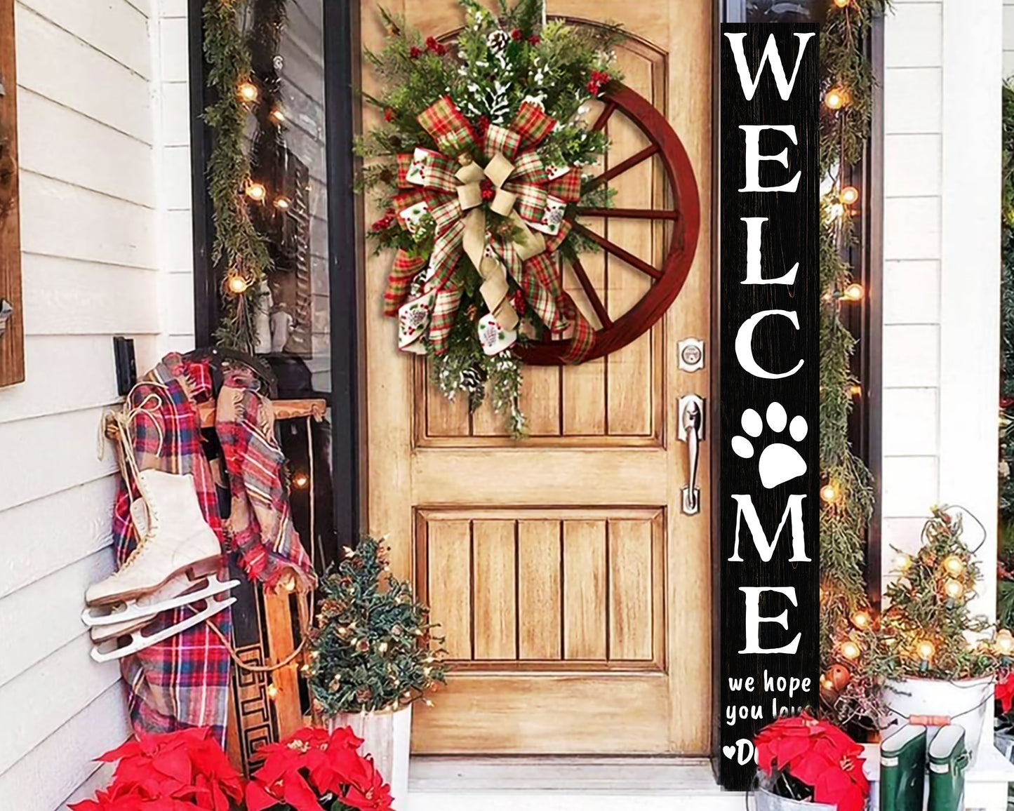 72in 'We Hope You Love Dogs' Black Porch Sign - Dog Lover Welcome Home Sign, Ideal for Dog House Decor, Perfect Everyday Porch Decor"