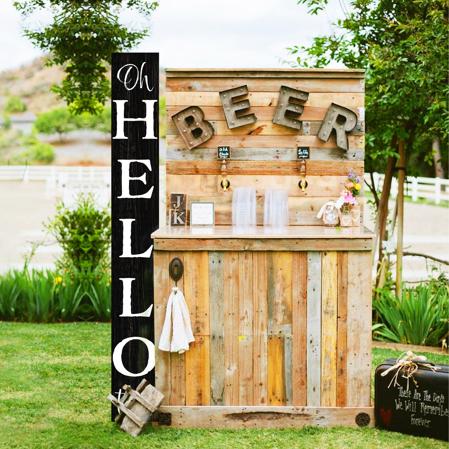 72in 'Oh Hello There' Welcome Porch Sign - Ideal Housewarming Gift for Families and Guests, Perfect Everyday Porch Decor