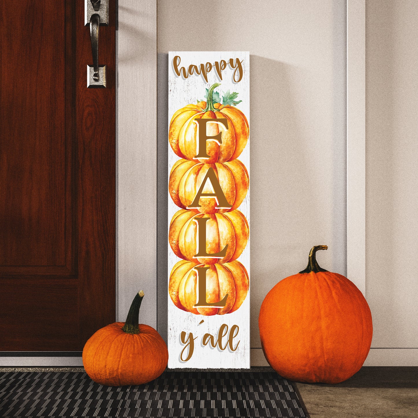 36in "Happy Fall Y'all" Wooden Porch Sign - Seasonal Front Door Decor for Autumn Celebrations