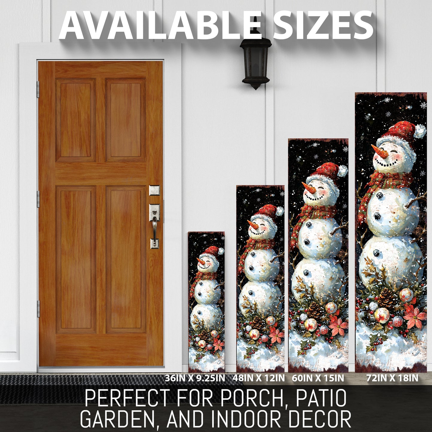 Rustic Snowman Let It Snow Christmas Porch Sign | Outdoor Winter Decor