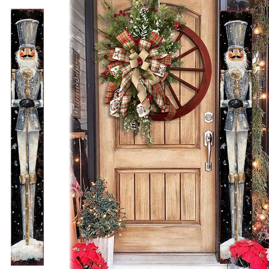 72in Christmas Nutcracker Porch Sign | Christmas Decoration | Holiday Door Decor | Foldable Entryway Decor for Front Door