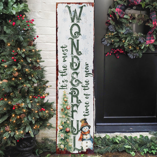 48in “It’s The Most Wonderful Time of The Year” Christmas Porch Sign | Christmas Entryway Decor | 48in x 12in