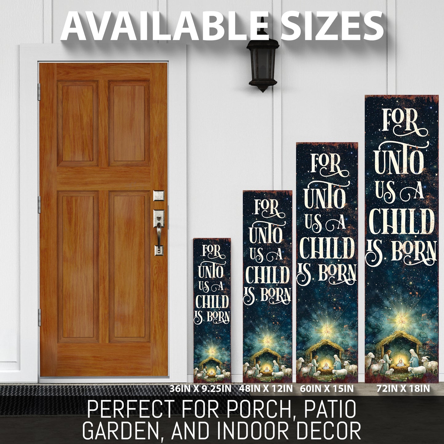 Faithful Christmas Nativity Porch Sign | Rustic Outdoor Entryway Decor