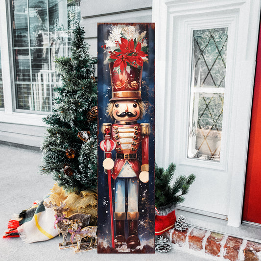 Nutcracker Christmas Porch Sign | Vintage Christmas Welcome Sign | Farmhouse Entryway Decor | 2 Sizes