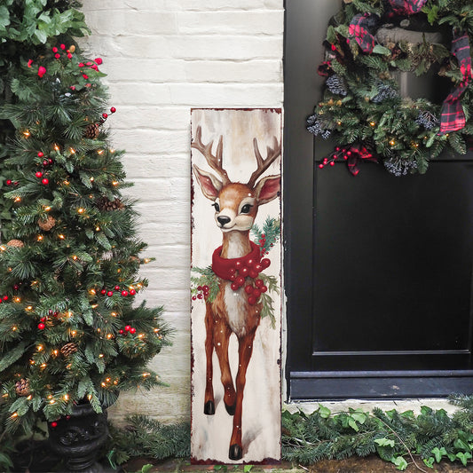 Rudolph Merry Christmas Porch Banner | Festive Outdoor Holiday Decor