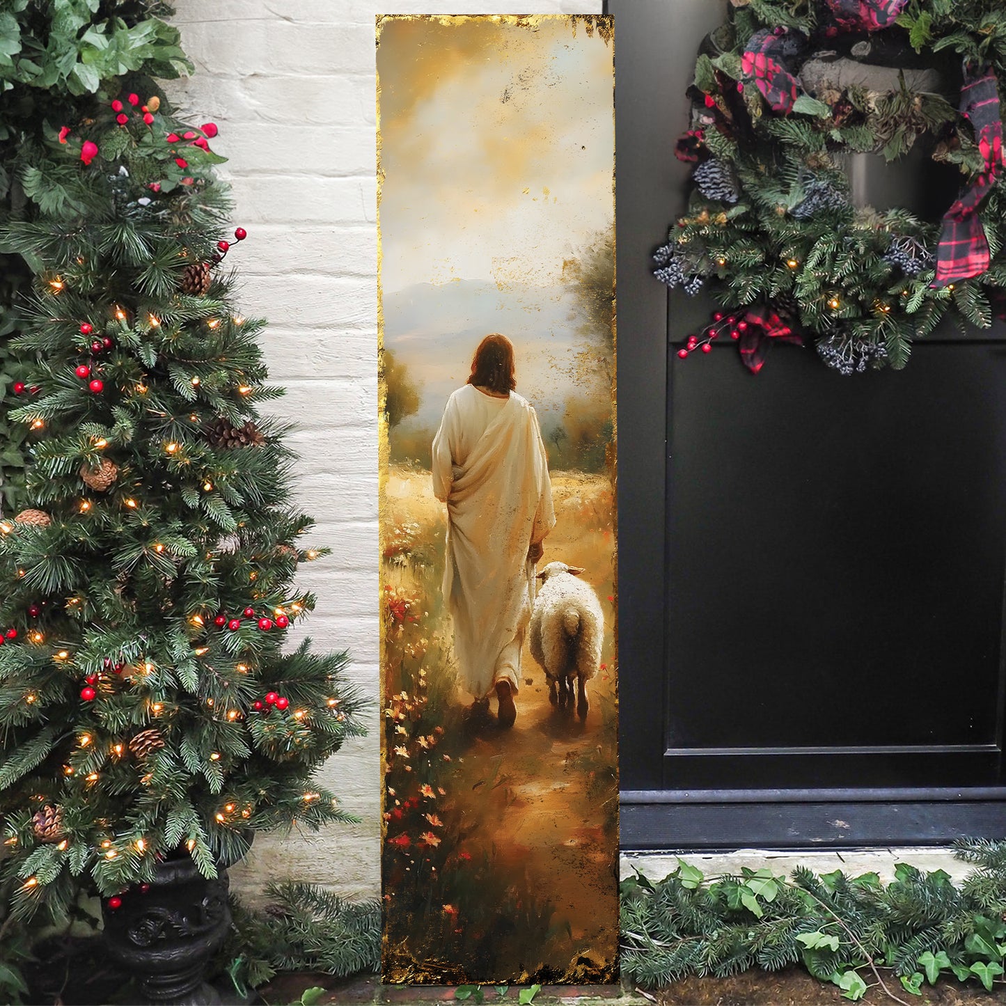 Jesus Christ Porch Sign | Religious Front Porch Plaque | Entryway Decor | UV Print | 3 Sizes Available