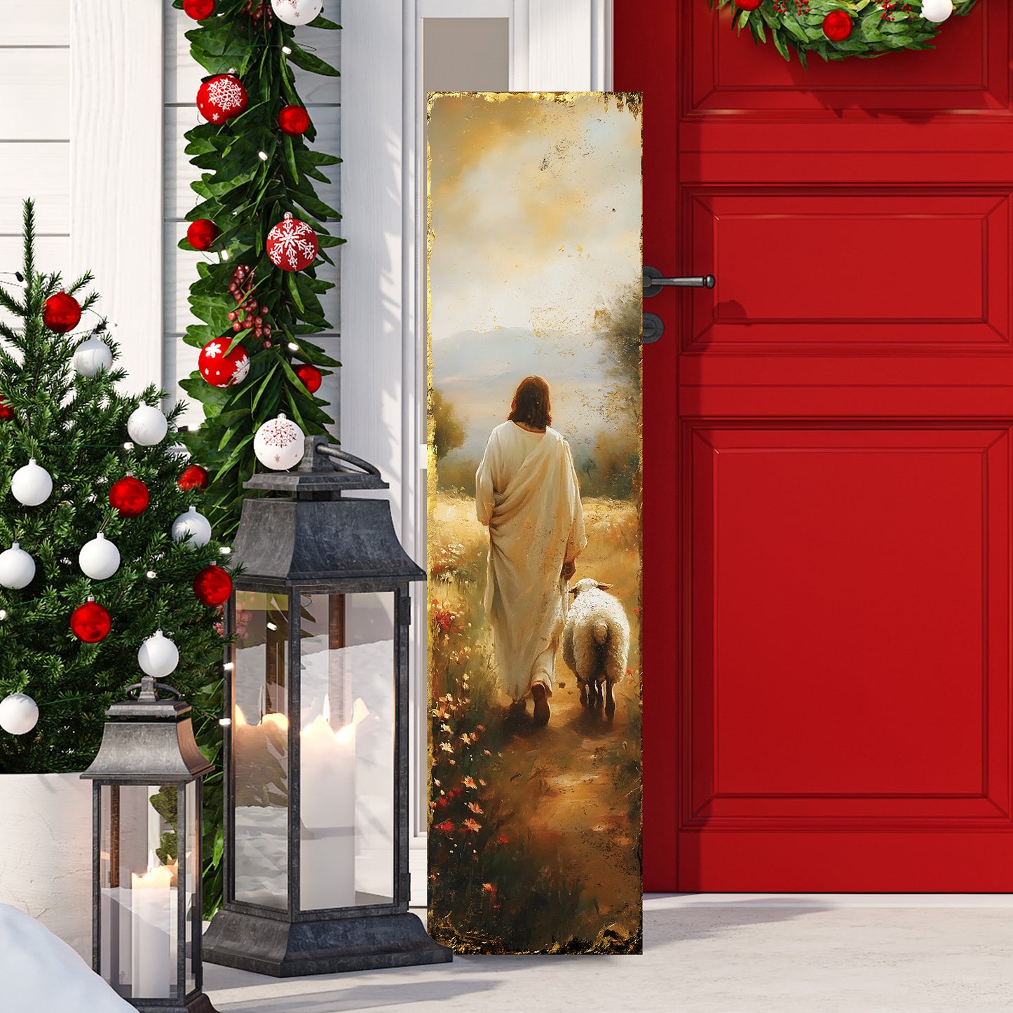 Jesus Christ Porch Sign | Religious Front Porch Plaque | Entryway Decor | UV Print | 3 Sizes Available