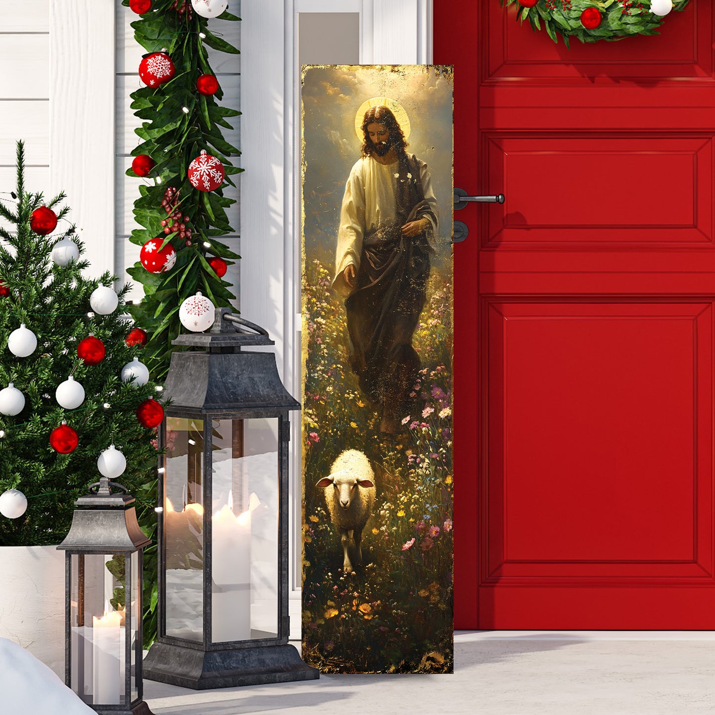 Jesus Christ Porch Sign | Religious Front Porch Plaque | Entryway Decor | UV Print | 3 Sizes Available