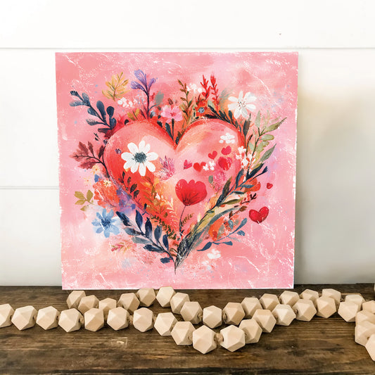 Valentine Wall Decor | Vintage Valentine’s Canvas | Modern Farmhouse Mantel Entryway Decor | Valentine’s Day Decoration | 3 Sizes