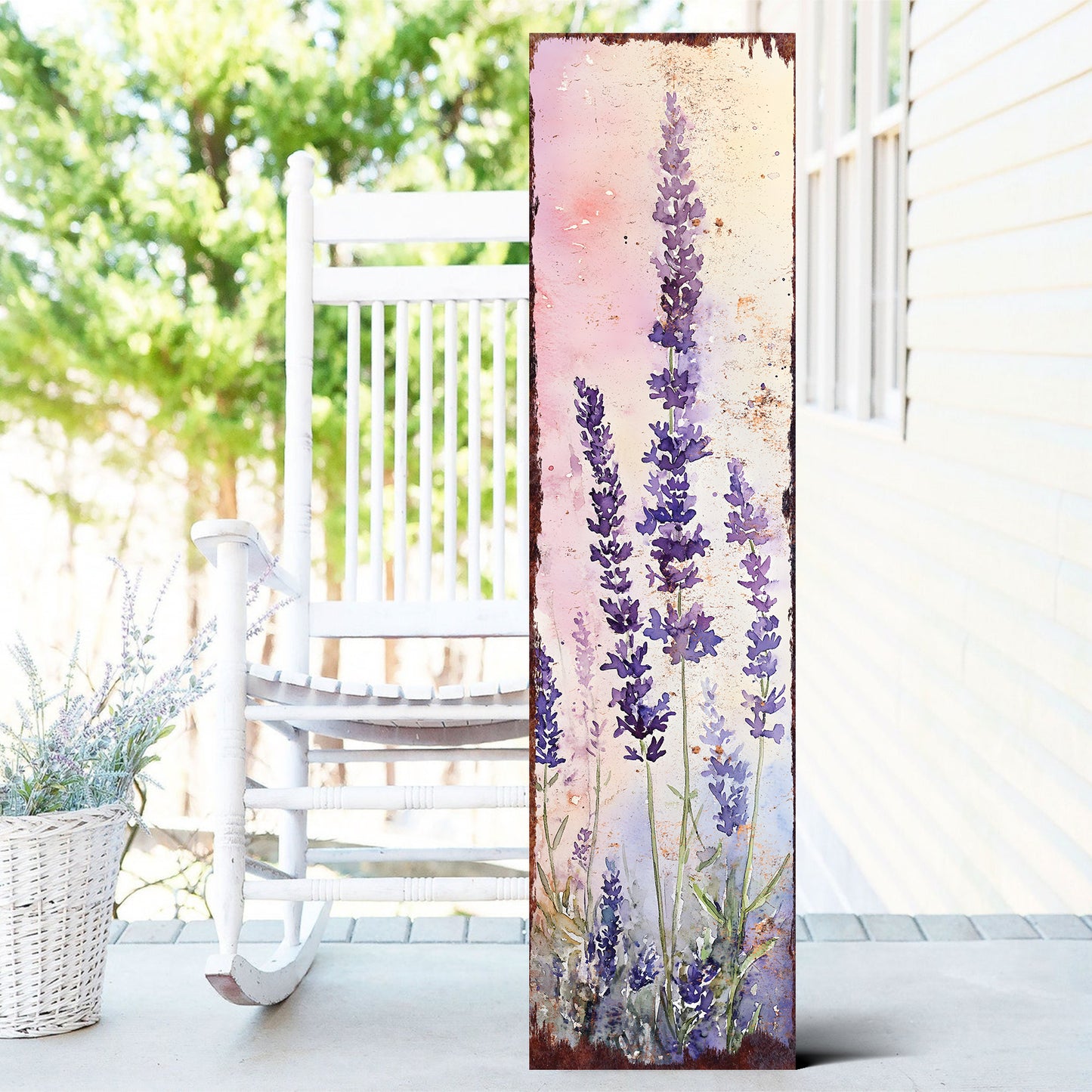 Spring Lavender Porch Sign | Wooden Entryway Decor | Uv Print | Front Porch Plaque | Lavender Design | 3 Sizes Available