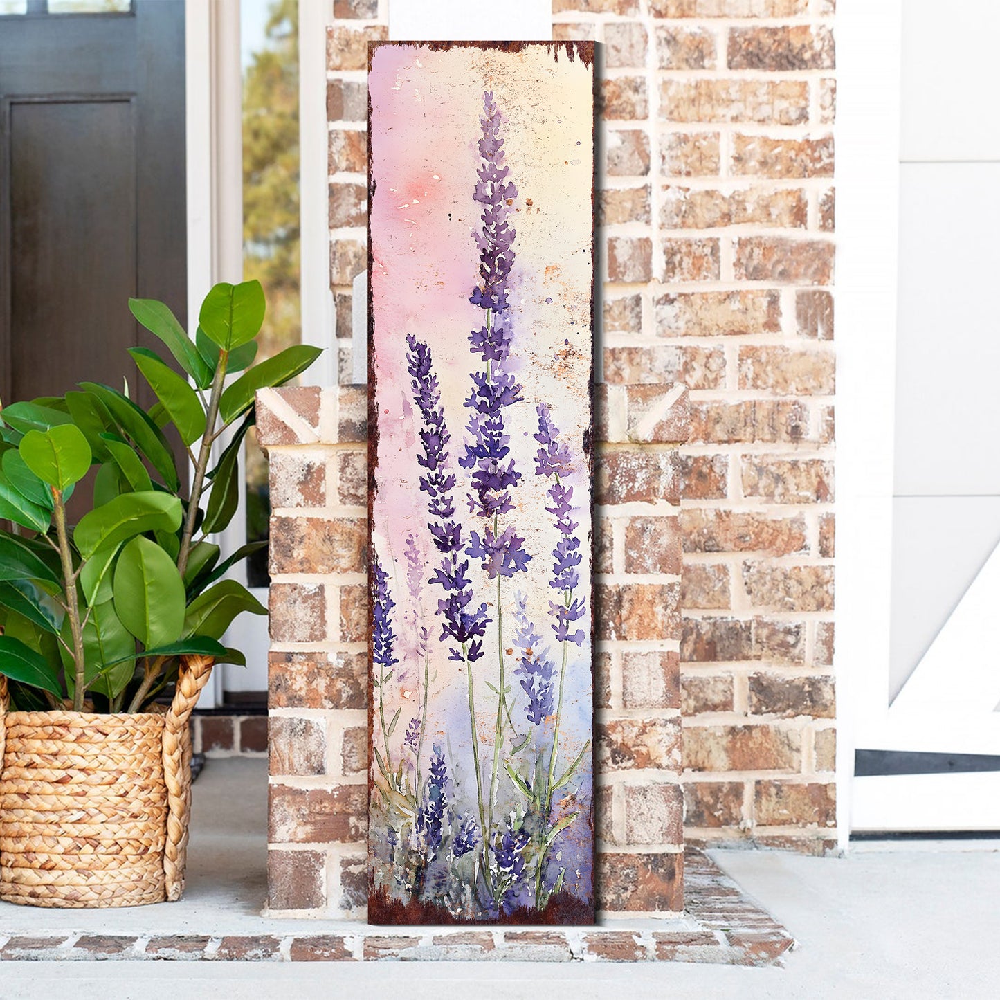 Spring Lavender Porch Sign | Wooden Entryway Decor | Uv Print | Front Porch Plaque | Lavender Design | 3 Sizes Available