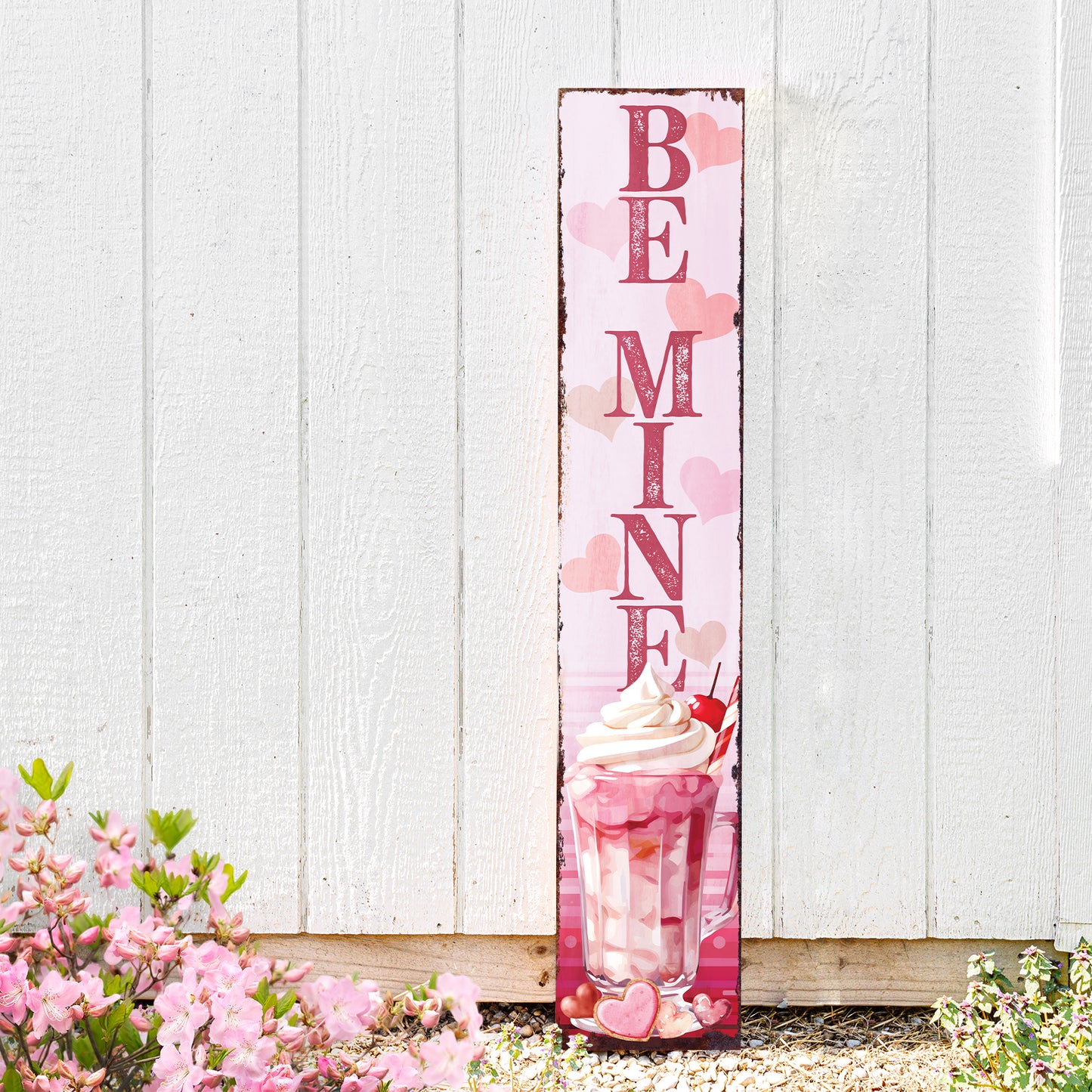 48in ‘BE MINE’ Valentine’s Day Porch Sign | Front Porch Valentine’s Welcome Sign | Romantic Entryway Decor | Wooden UV Print