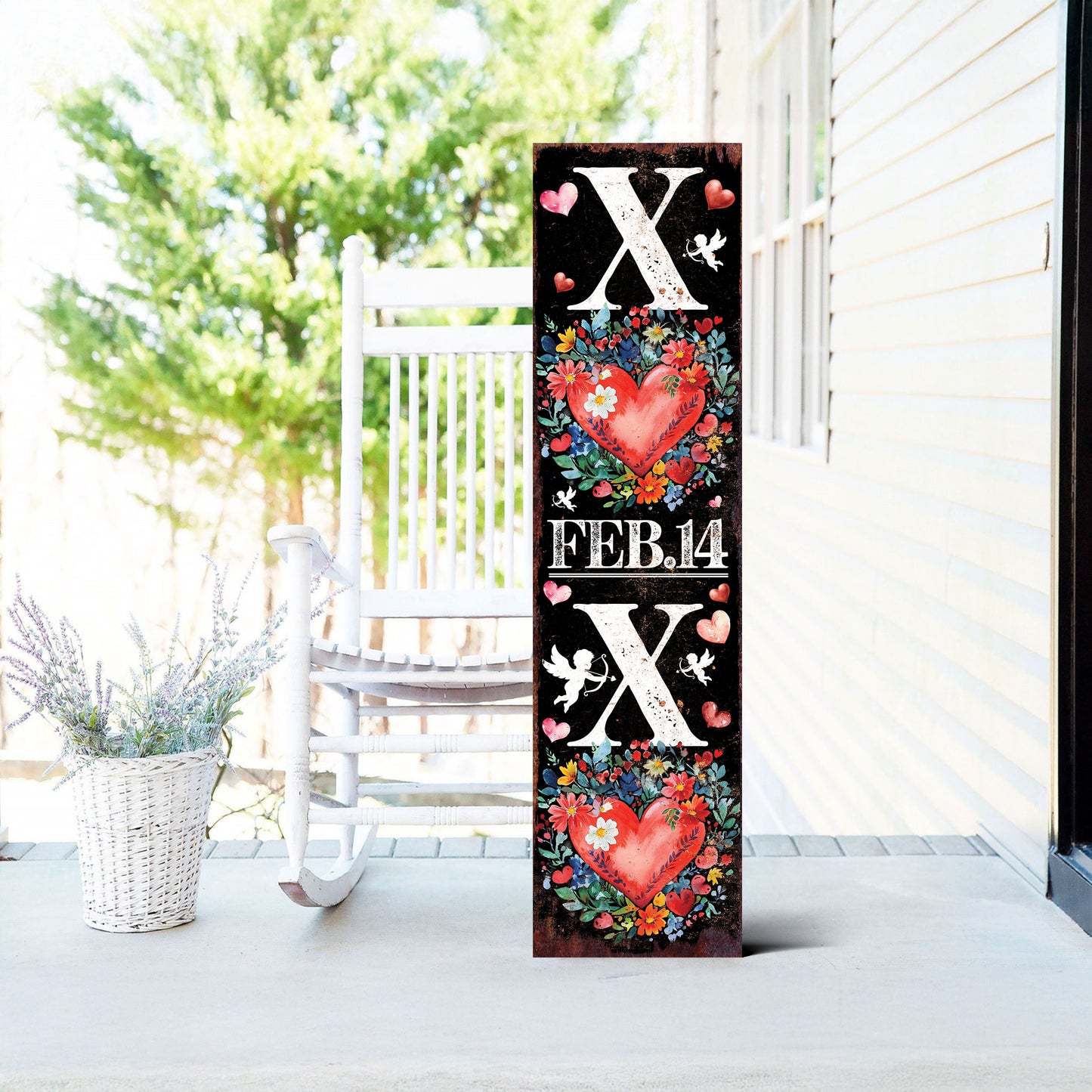 XOXO Valentine’s Day Porch Sign | Wooden Entryway Decor | UV Print | Front Porch Plaque | Romantic Home Decor | 3 Sizes Available