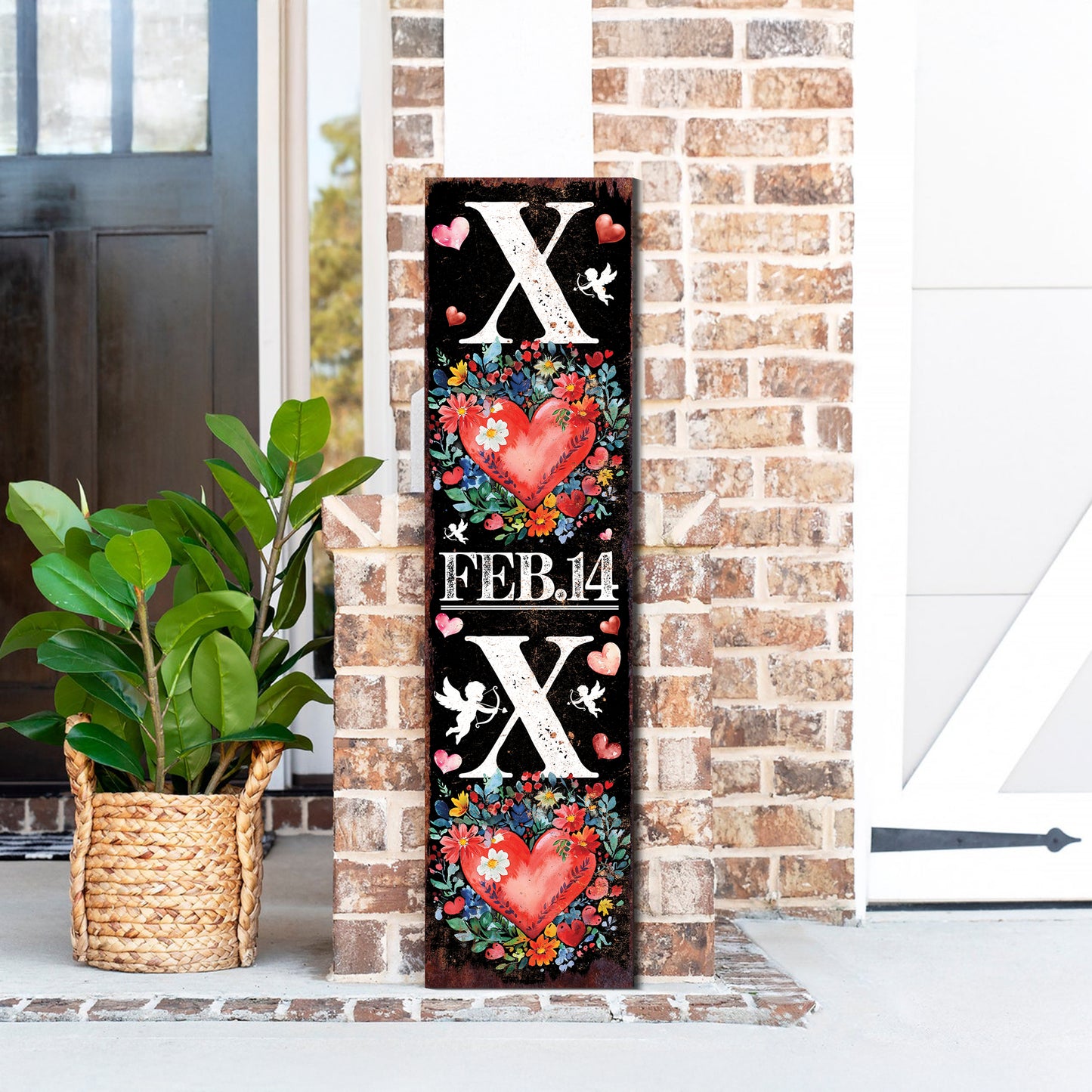 XOXO Valentine’s Day Porch Sign | Wooden Entryway Decor | UV Print | Front Porch Plaque | Romantic Home Decor | 3 Sizes Available