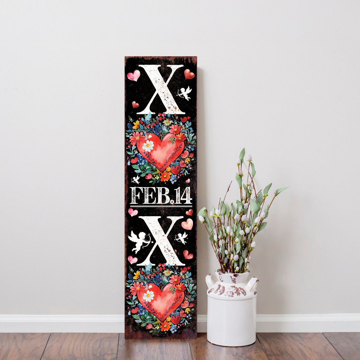 XOXO Valentine’s Day Porch Sign | Wooden Entryway Decor | UV Print | Front Porch Plaque | Romantic Home Decor | 3 Sizes Available