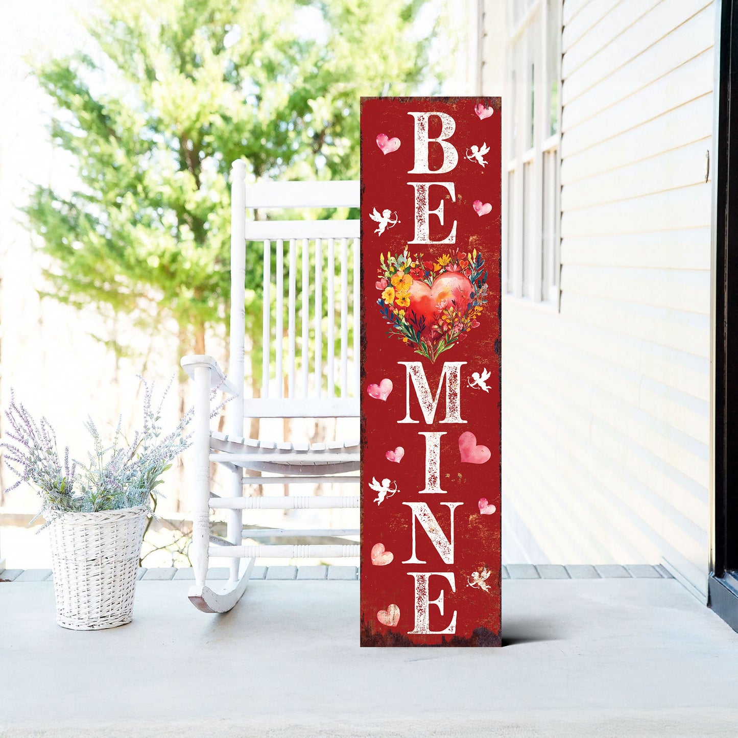 Be Mine Valentine’s Day Porch Sign | Wooden Entryway Decor | UV Print | Front Porch Plaque | Romantic Home Decor | 3 Sizes Available