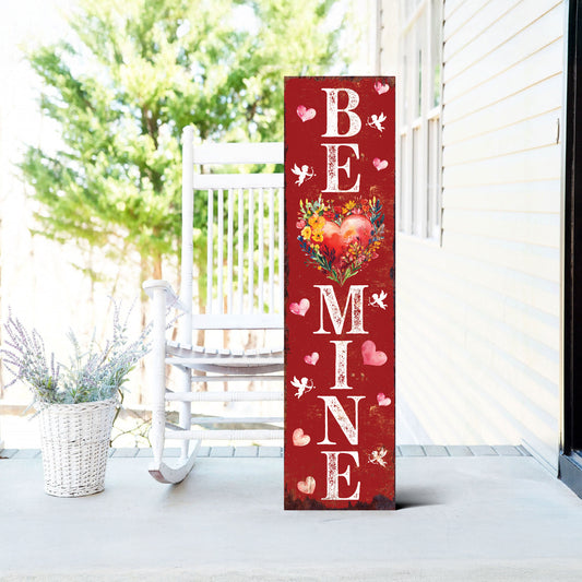 Be Mine Valentine’s Day Porch Sign | Wooden Entryway Decor | UV Print | Front Porch Plaque | Romantic Home Decor | 3 Sizes